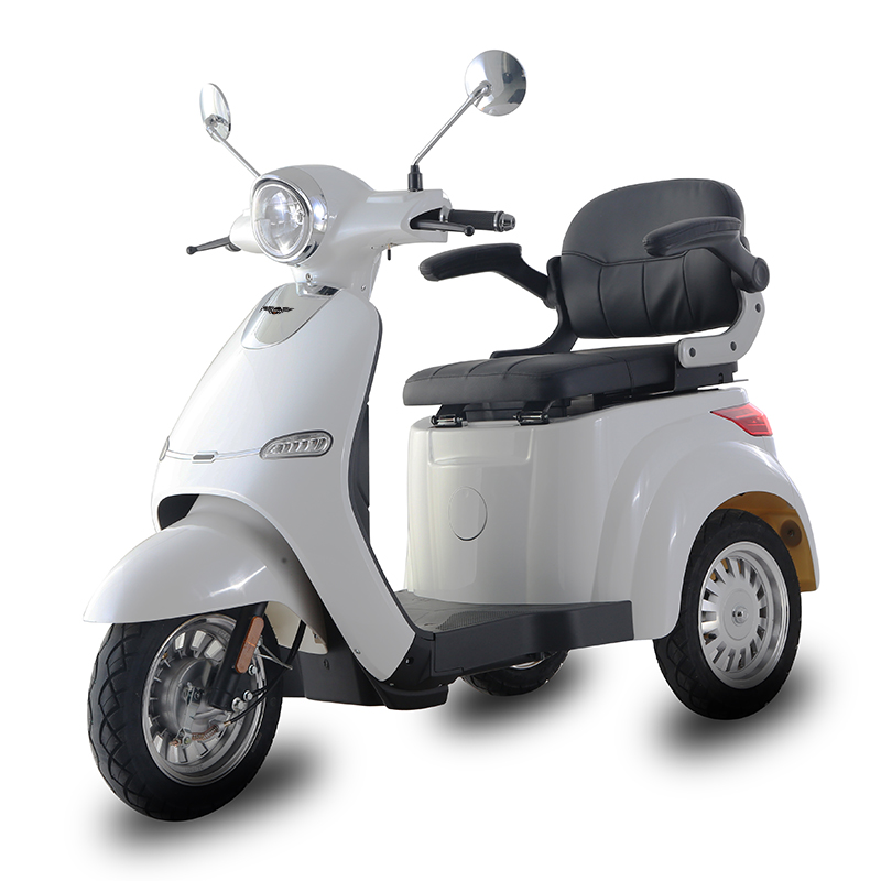 White electric tricycle front view