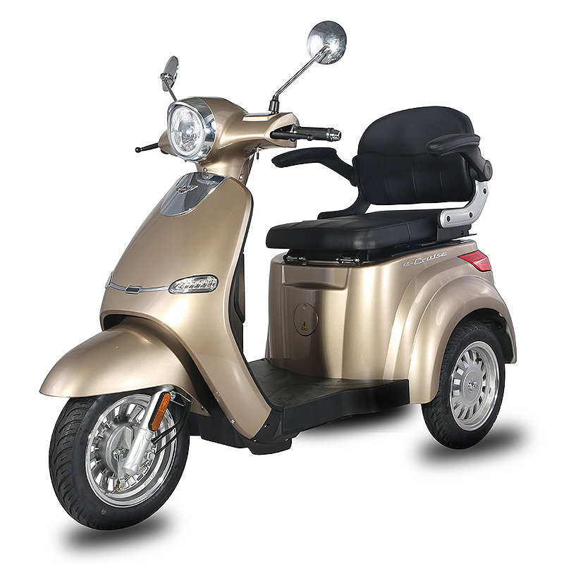 Metallic gold electric tricycle