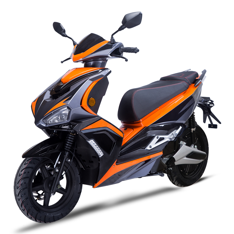 Orange accent model of the electric scooter