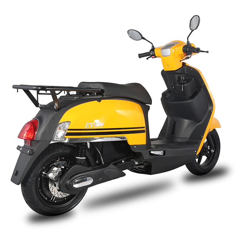 Rear view of the scooter showing cargo rack