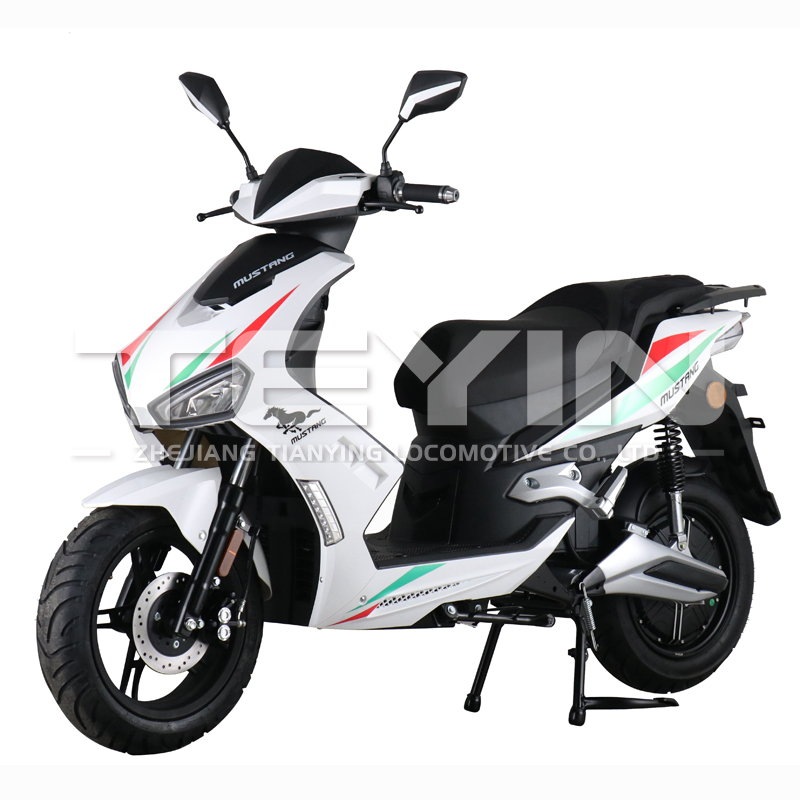 Front angle view of the motorcycle highlighting the disc brakes and suspension