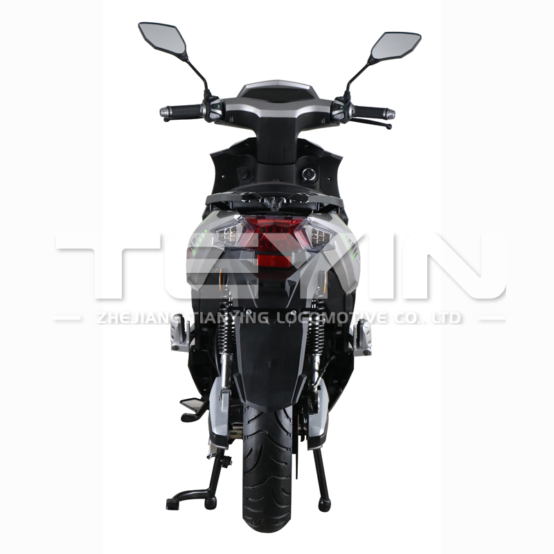 Rear view of the electric motorcycle