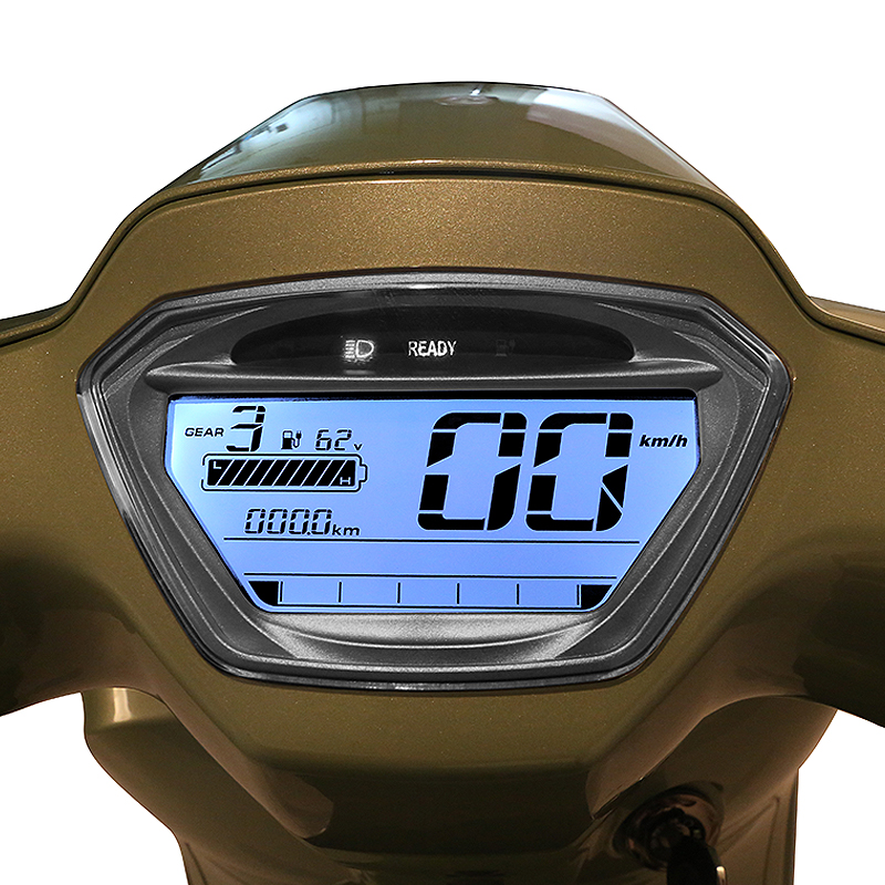 Close up of the digital dashboard display