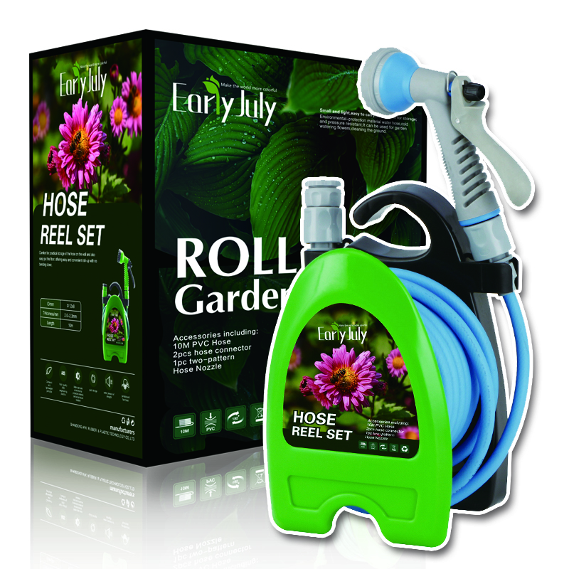 Compact Garden Hose Reel with Nozzle