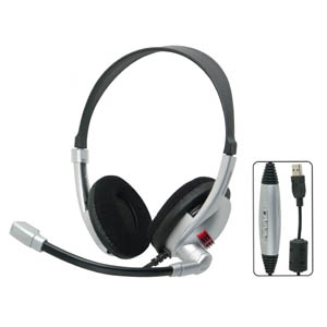 Over-Ear USB Headset with Microphone