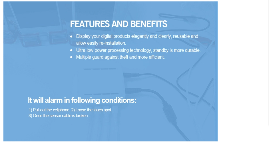 Security features and alarm conditions infographic