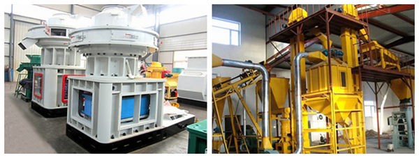 Biomass pellet mill machine in operation