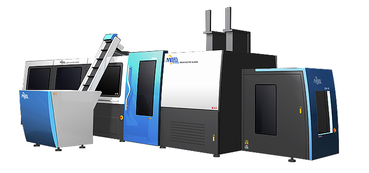 Full view of the electric stretch blow molding machine unit