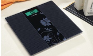 Digital Bathroom Scale with Floral Design