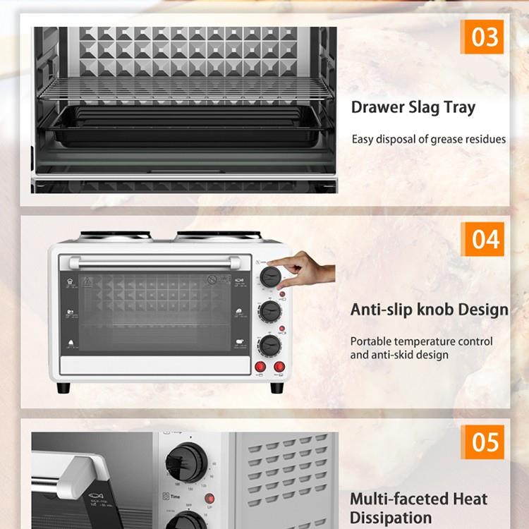 ECO-8030O 30L Electric Bread Baking Cooker Biscuit Oven with Stove - Image 2