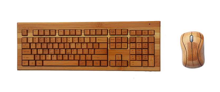 Eco-friendly natural bamboo keyboard and mouse with 108 keys - Image 3