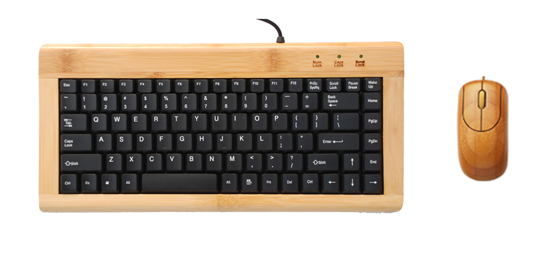Eco-friendly natural bamboo keyboard and mouse with 88 keys - Image 4