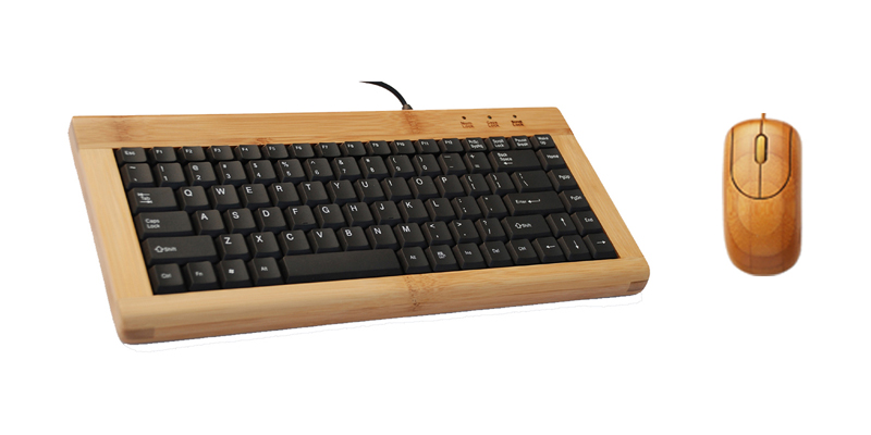 Eco-friendly natural bamboo keyboard and mouse with 88 keys - Image 3