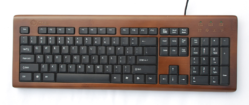 Eco-friendly natural bamboo wired keyboard with 104 keys - Image 4