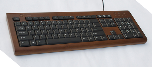 Eco-friendly natural bamboo wired keyboard with 104 keys - Image 2
