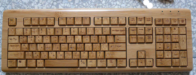 Eco-friendly natural bamboo wireless keyboard with 108 keys (Korea) - Image 3