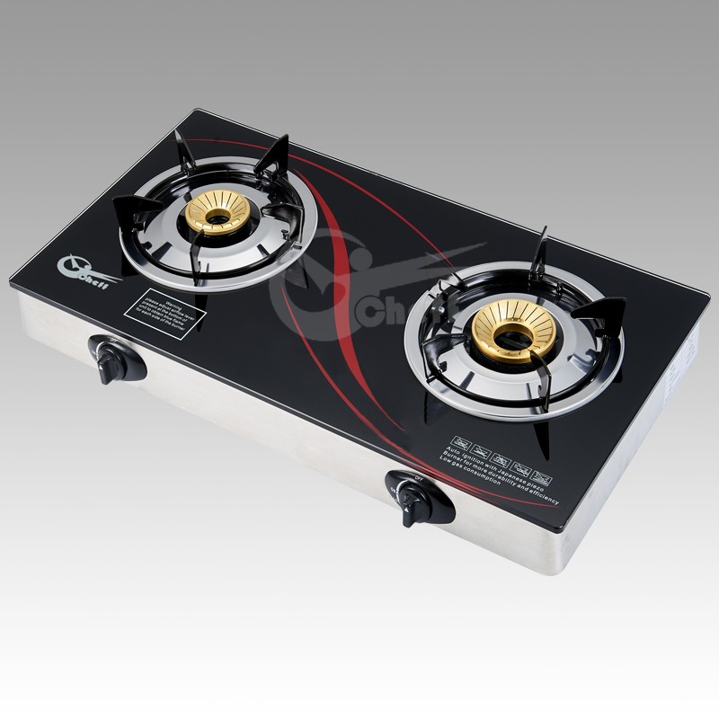 Economic 2 burner tempered glass 2D printing gas cooker stove - Image 3