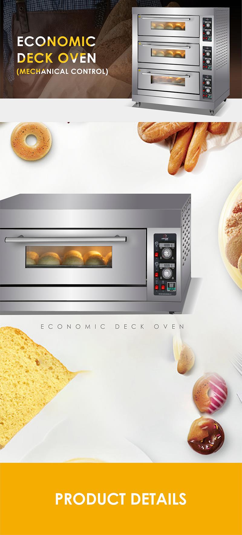 Economic gas deck oven with mechanical controls