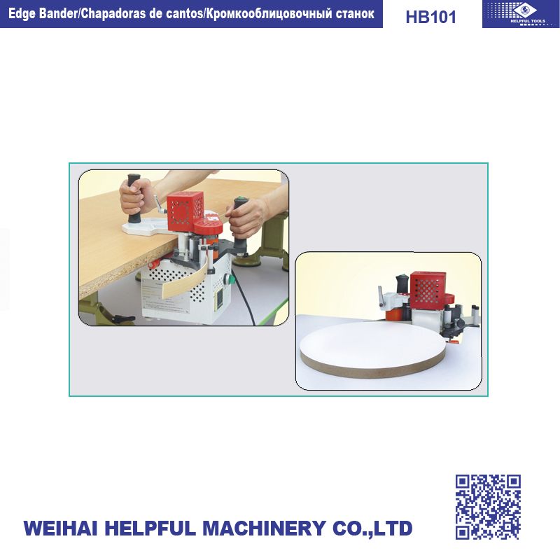Machine in operation on a wooden panel
