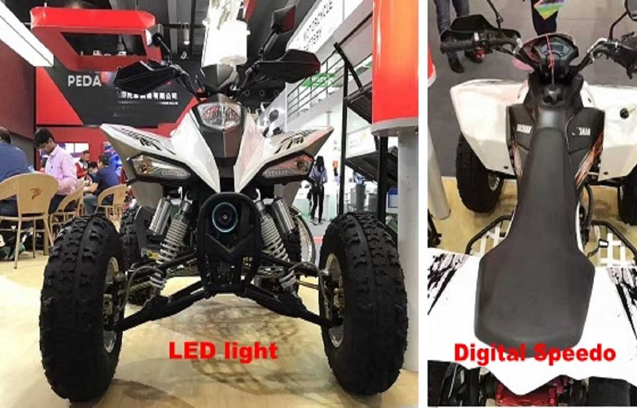 ATV front view showing LED lighting