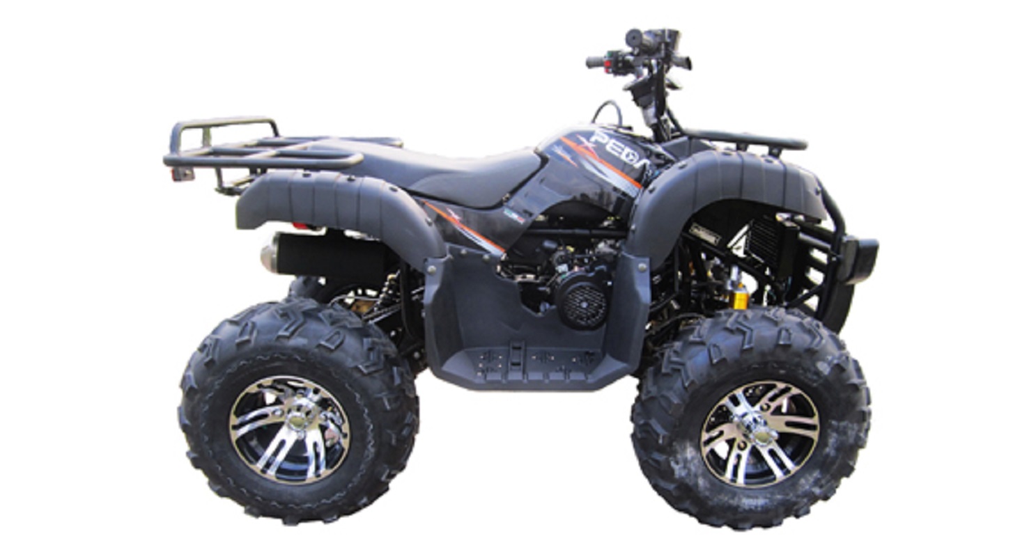 Front view of the ATV X Super 200 showing rugged design