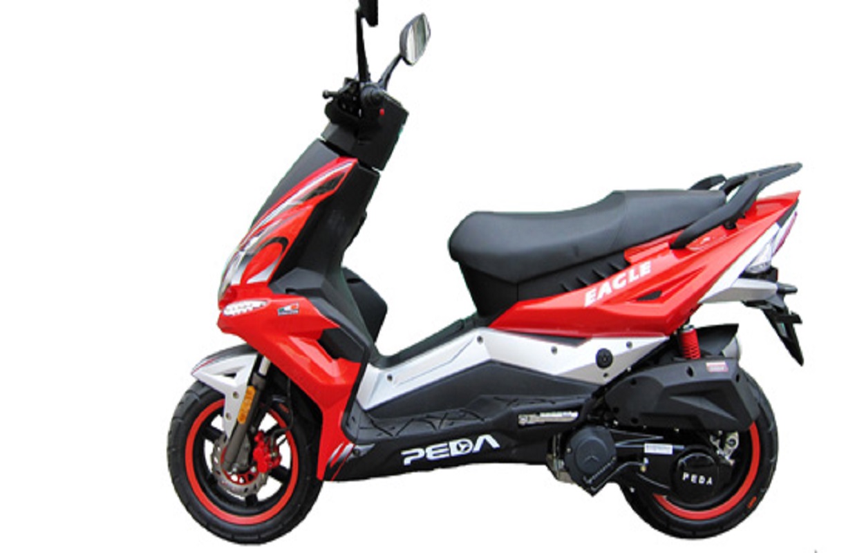 Modern scooter with sharp lines and aerodynamic styling