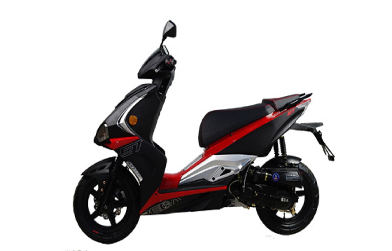 Rear view of the scooter highlighting the rear light design