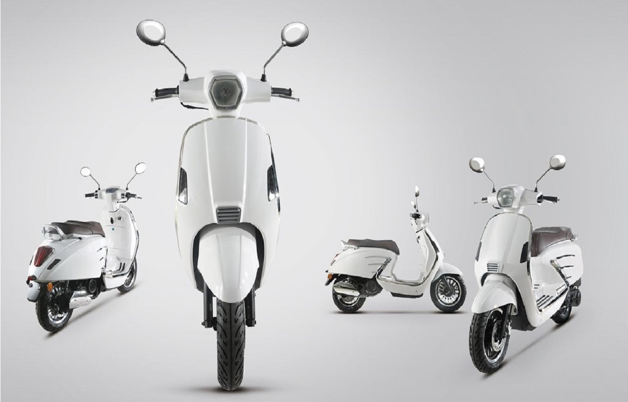 Detailed view of the scooter dashboard and controls