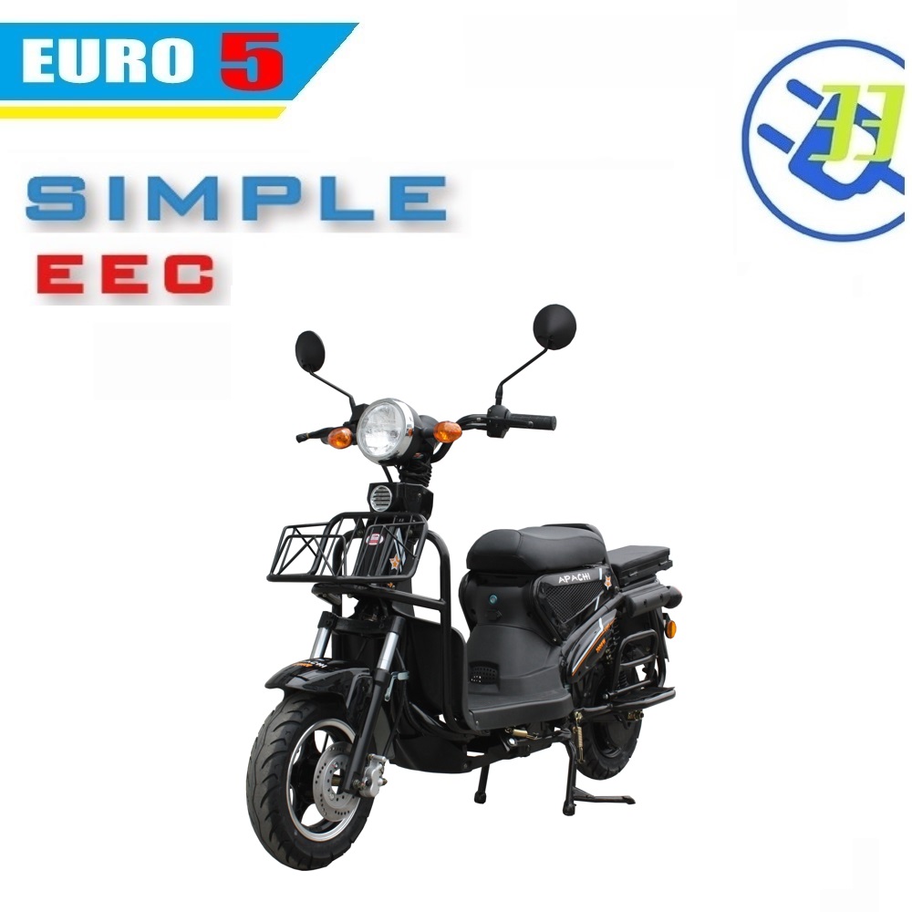 Electric scooter parked for display