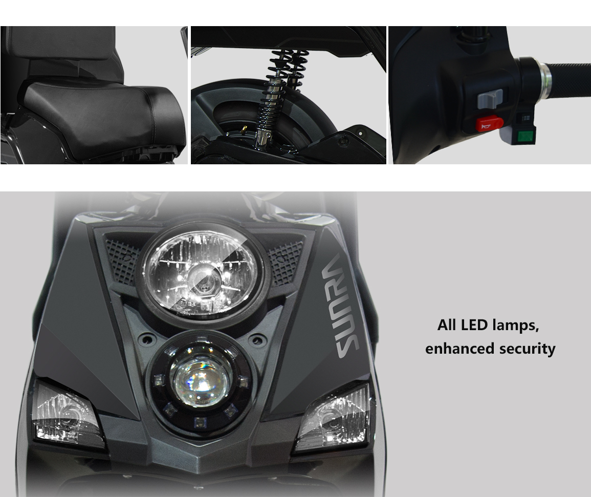 Electric motorcycle featuring all LED lighting system