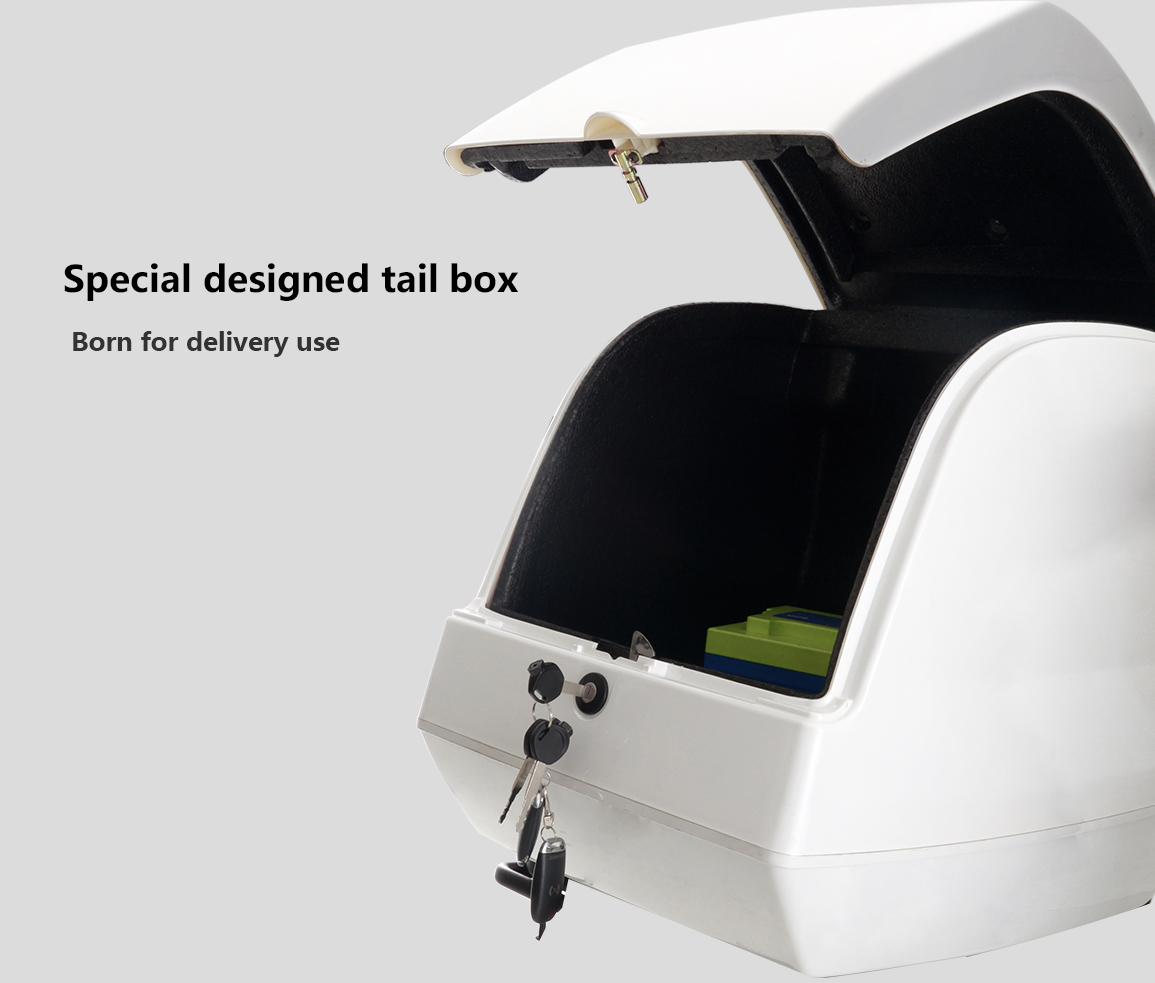 Specialized delivery tail box with secure locking mechanism