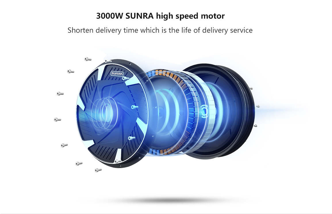 High-speed electric motor exploded view