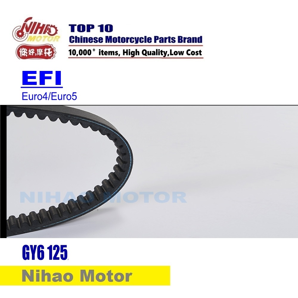 Close up of the engine drive belt showing texture and quality
