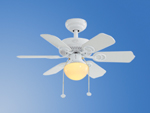 White 6-Blade Ceiling Fan with Integrated Light