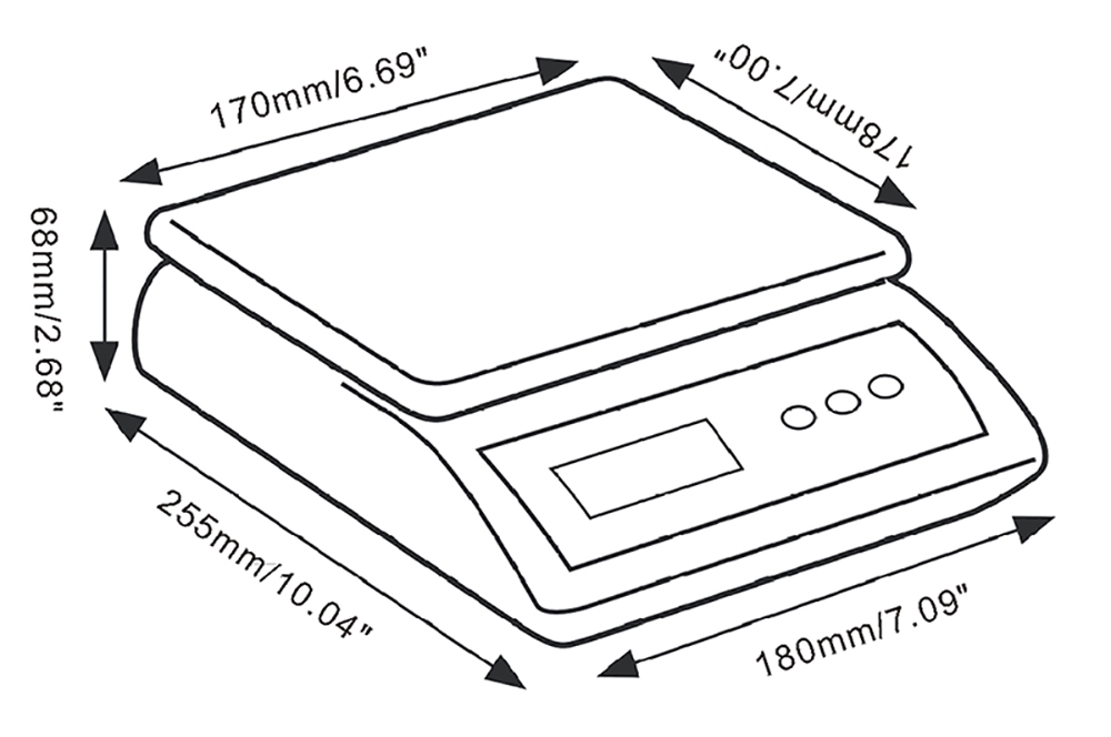 Digital Kitchen Scale with Stainless Steel Platform