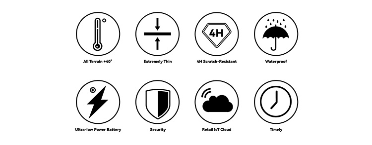 Durability features of the ESL including scratch resistance and waterproof design