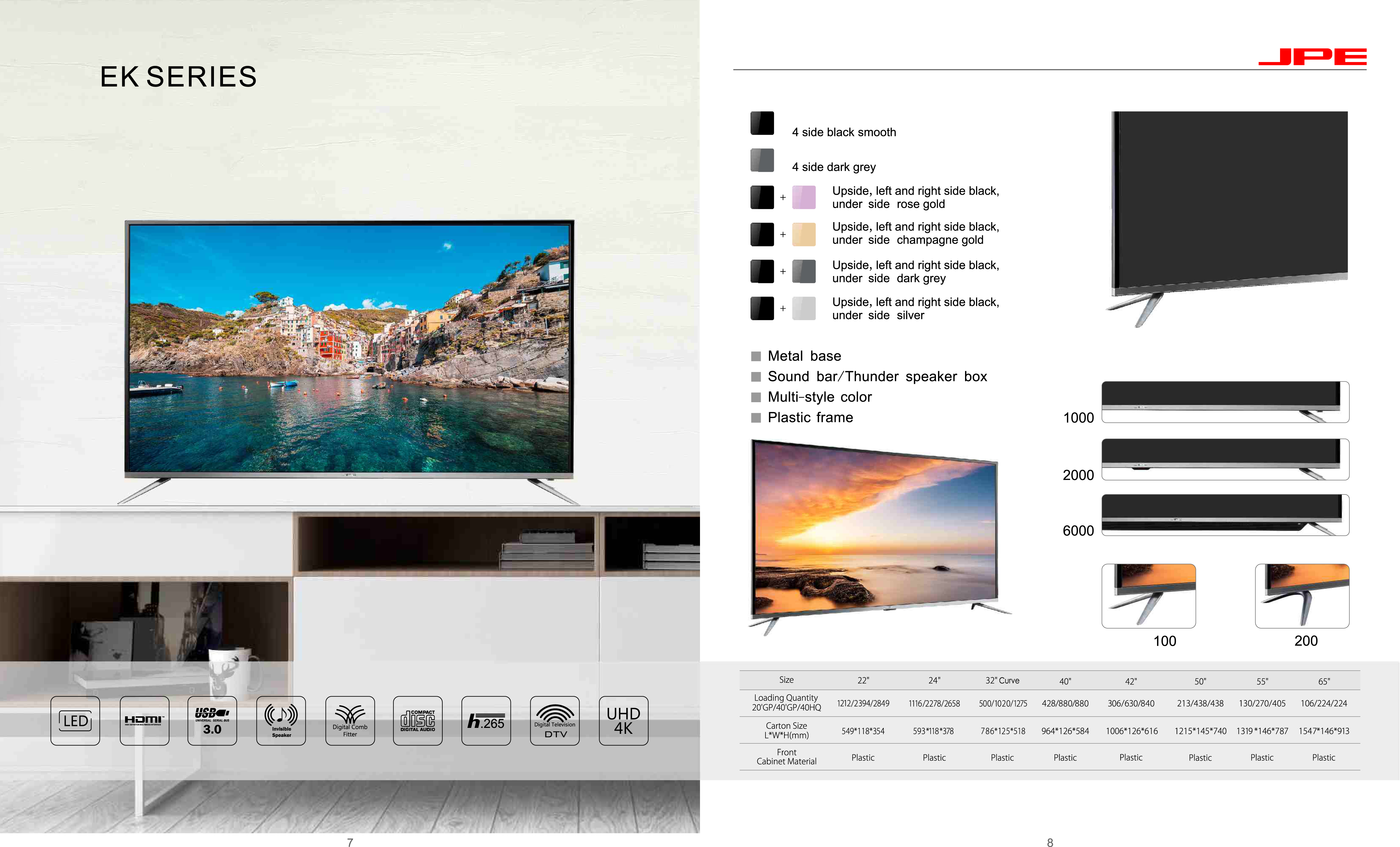 4K UHD LED Television with Multiple Base Options