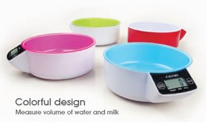 Digital Kitchen Scale with Colored Bowl