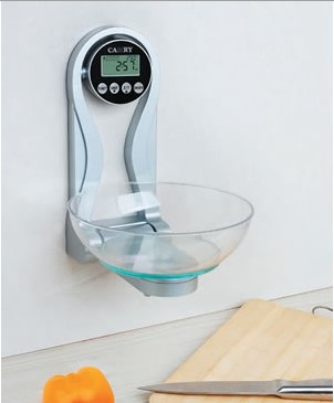 Digital Wall-Mounted Kitchen Scale with Bowl