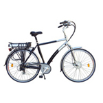 Step-Through Electric City Bicycle with Cargo Rack