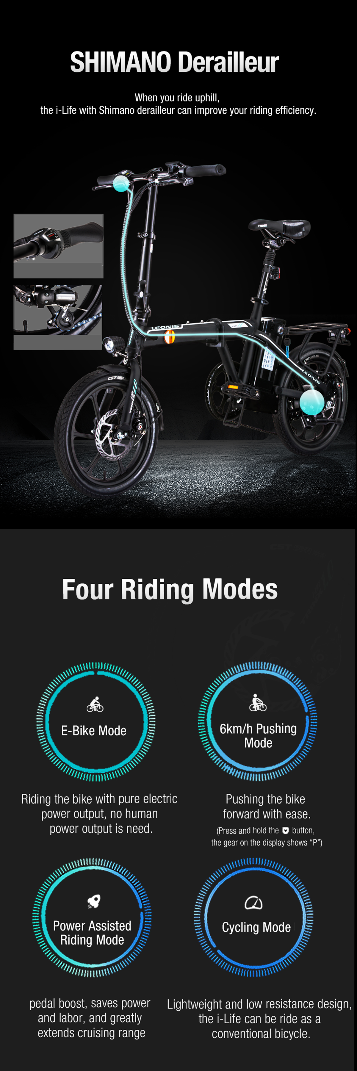 Four riding modes illustration