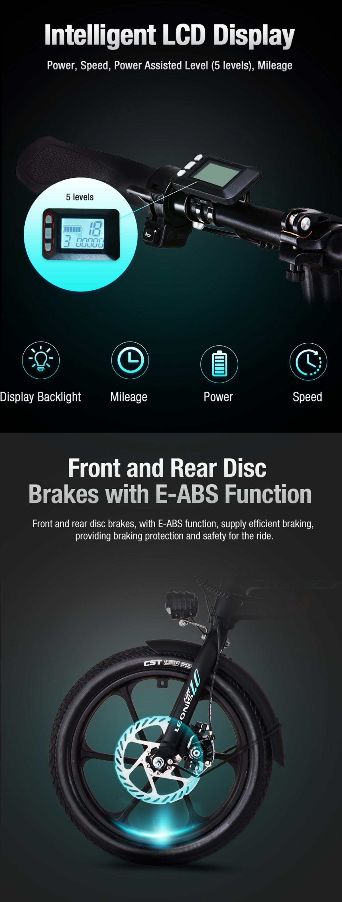 LCD display and braking system