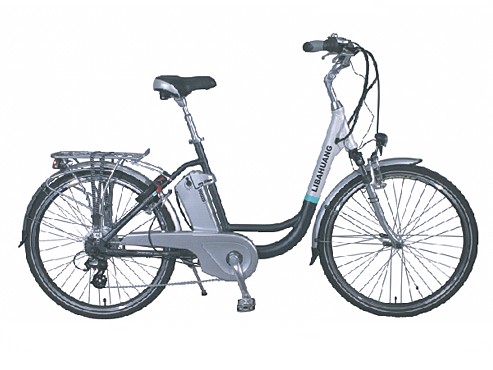 Step-Through Electric Bicycle with Integrated Battery