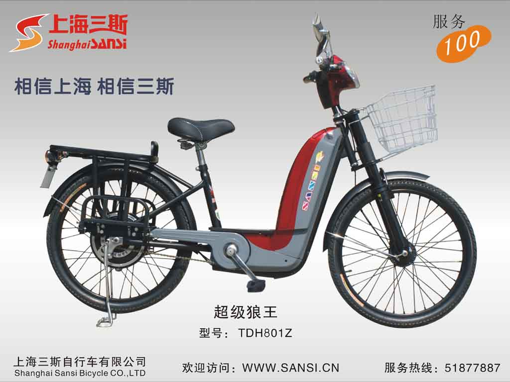 Step-Through Electric Bicycle with Basket and Rack