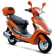 Orange Electric Scooter with Rear Storage
