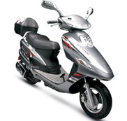 Silver Electric Commuter Scooter with Storage