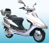Silver Electric Step-Through Bicycle with Storage