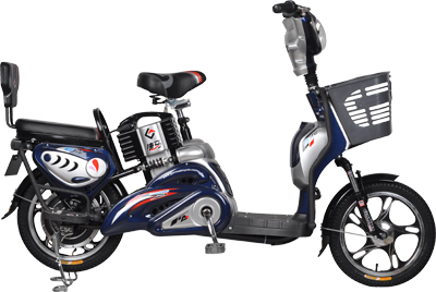 Step-Through Frame Electric Bicycle with Basket and Rear Seat