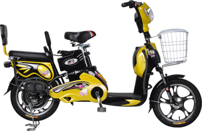 Electric Step-Through Bicycle with Basket