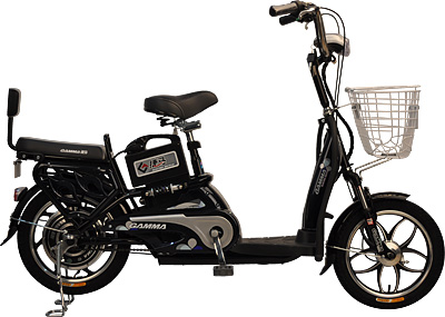 Step-Through Frame Electric Bicycle with Basket and Rear Seat